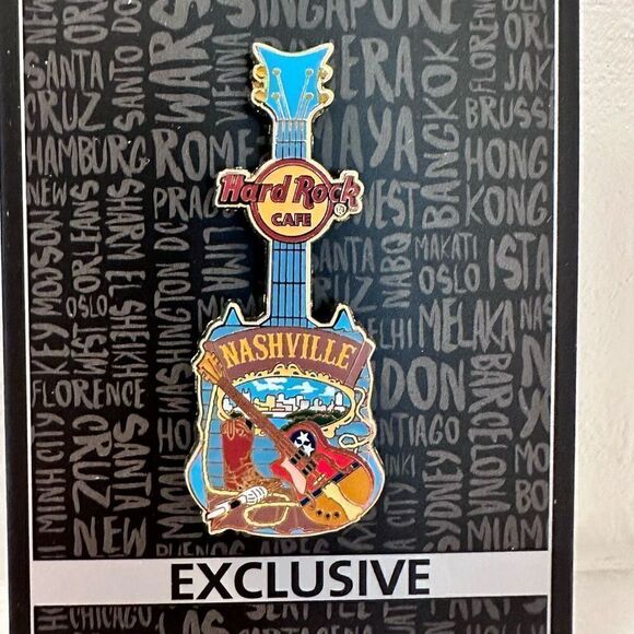 NWT Exclusive Nashville Tennessee Hard Rock Cafe Guitar Pin - Picture 1 of 2